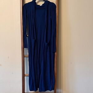 Ecote Navy Blue Long Knit Open Front Sweater